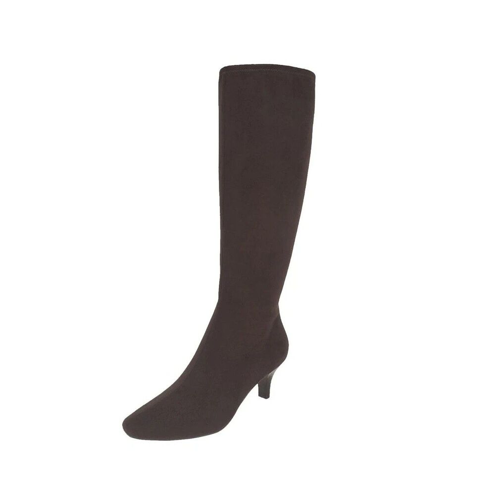 Impo Womens 10 W WC Java Brown Namora Eco Faux Suede Zip Up Dress Boots NIB JP2